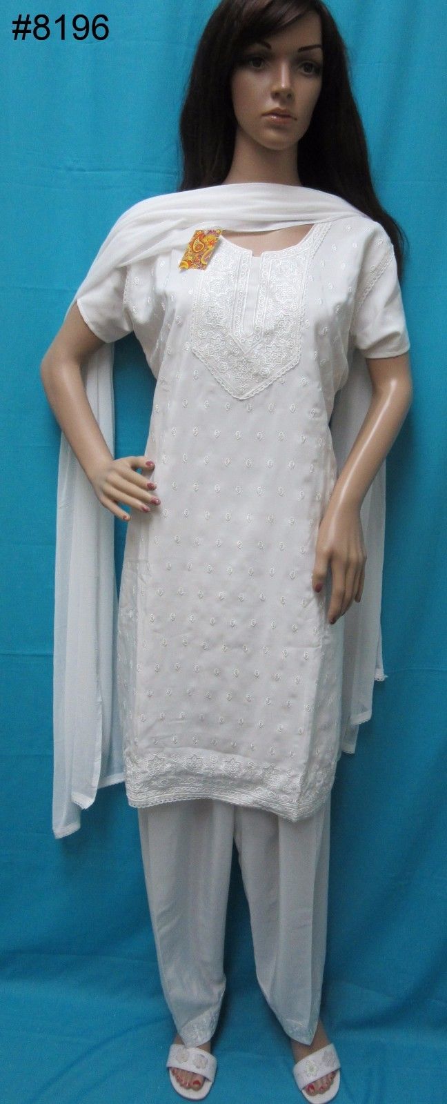 white frock with dupatta